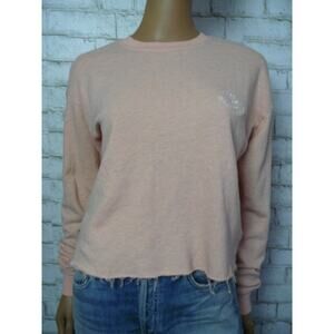 $98 Spiritual Gangster Peach Aloha Vibes Embroidered Crop Pullover S NEW